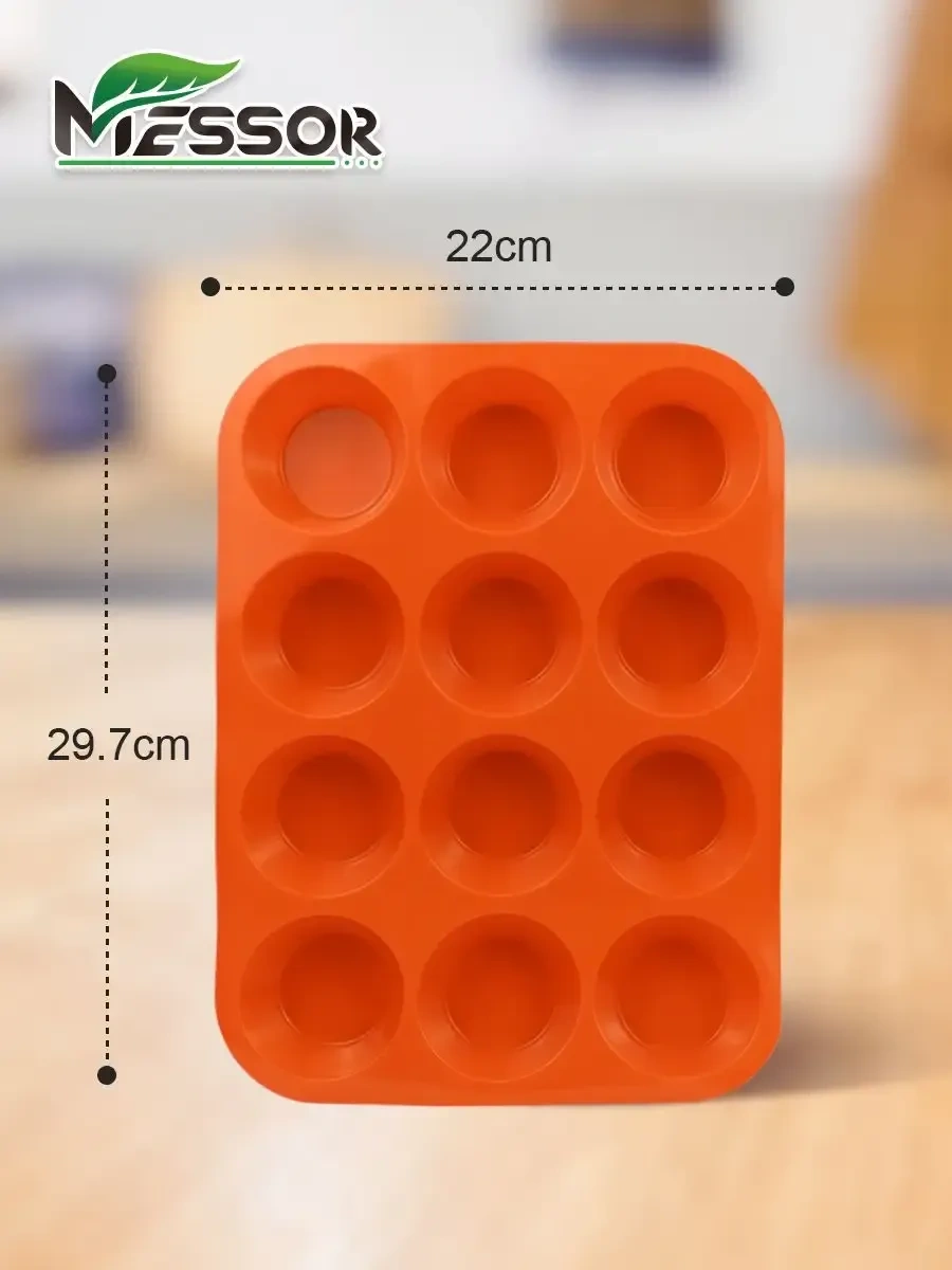Messor Kek Ve Muffin Yapımı İçin Silikon Kalıplar, 24 Ad 314953310 Turuncu