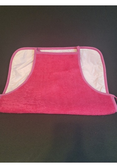 Peluş Mutfak Önlüğü / Su Geçirmez Pembe Ve Sarı Başak Ev Tekstili