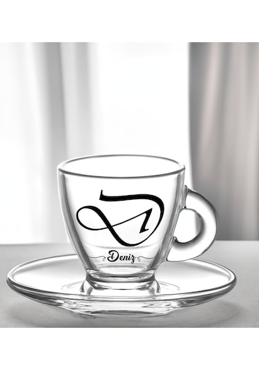 Bk Gift Kişiye Özel İsimli Dtf Cam Kahve Fincanı-2, Sevgiliye Hediye, Arkadaşa Hediye, Doğum Günü Hediyesi Kobitmeyencom31023 Bk Gift