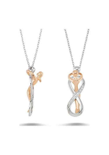 Chavin Aşk Ile Birbirine Sarılan Çift Sonsuzluk Gümüş Kolye Dn86