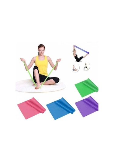 Pilates Bandı Seti 150x15 Cm Büyük Orta Direnç Pilates Lastik