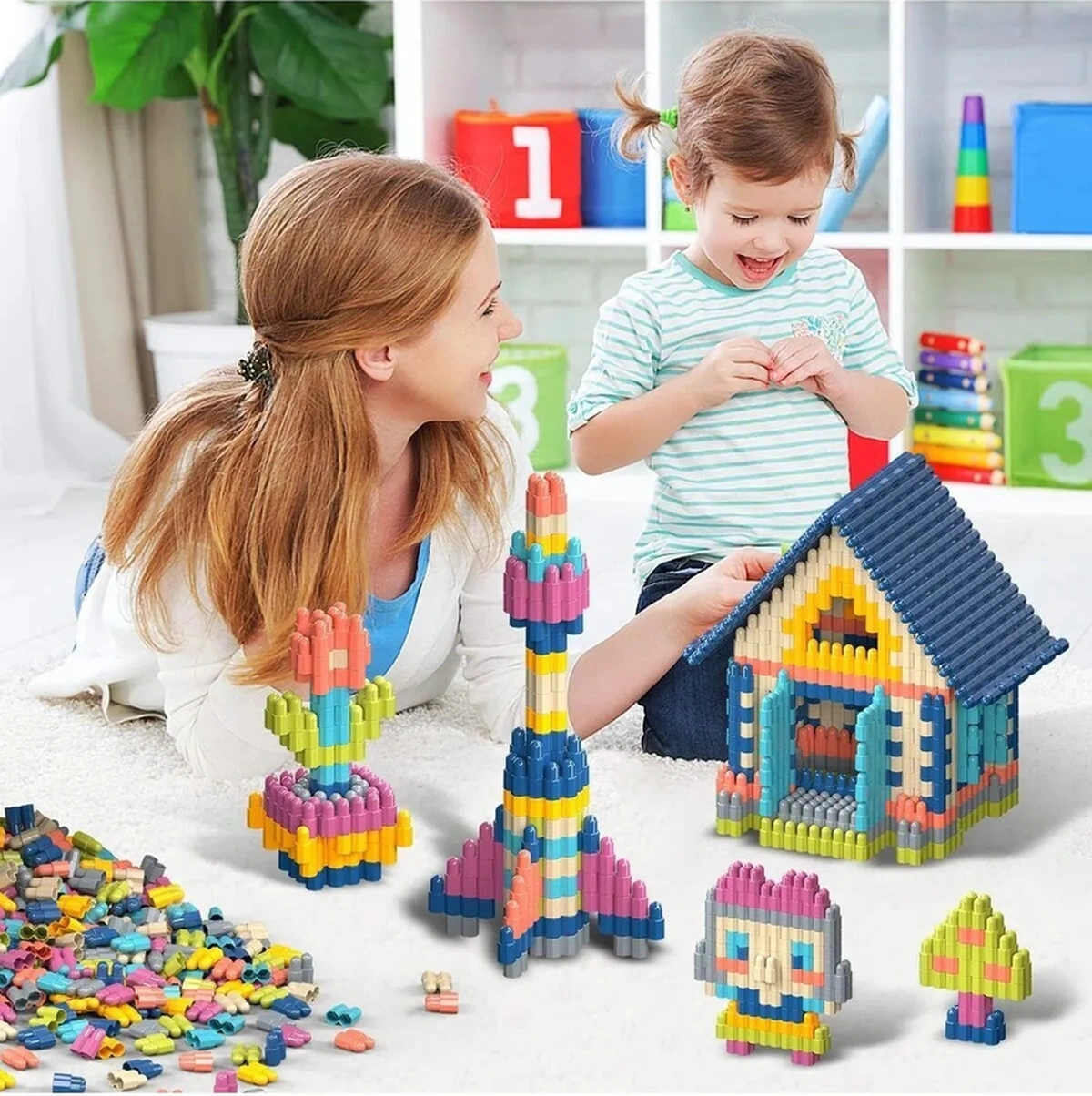 Constructo Stem Eğitici Yapı Oyuncağı Montessori Zeka Oyunu Yapı Taşları Seti