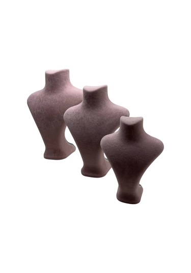 Yerli Üretim Süet Kumaş Pembe Renk Üç Boy Takı Mankeni Pembe