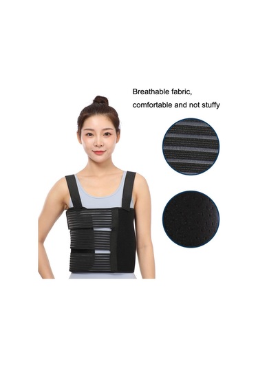 Sones L Omuzlar Üç Parçalı Kaburga Sabitleme Kayışı Postkardiyotorasik Göğüs Kuşağı Siyah