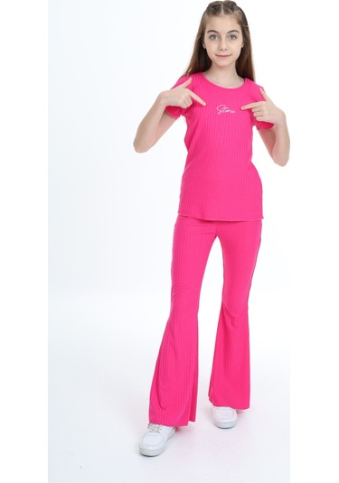 Toontoy Kız Çocuk Storie Nakışlı Eşofman Takım Fuşya