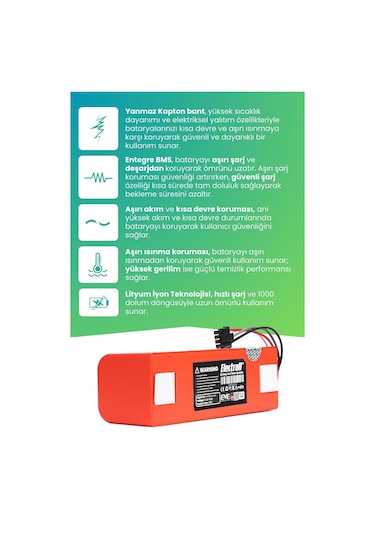 Roborock S50 Uyumlu Batarya 6400mah