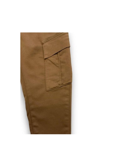 Jack Lions Erkek Çocuk Bel Lastikli Cepli Kargo Pantolon-14603 Kahverengi
