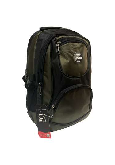 Büyük Su Geçirmeyen Kalın Kumaş Ortopedik Çok Bölmeli Okul Gezi Seyahat Kamp Sırt Çantası 32cmx47cm Haki