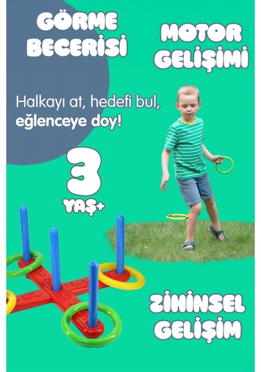 Halka Atma Oyunu Zeka Geliştirici Duyusal Halka Atma Zihin Eğitici Çocuk Oyuncak Quoits 4075