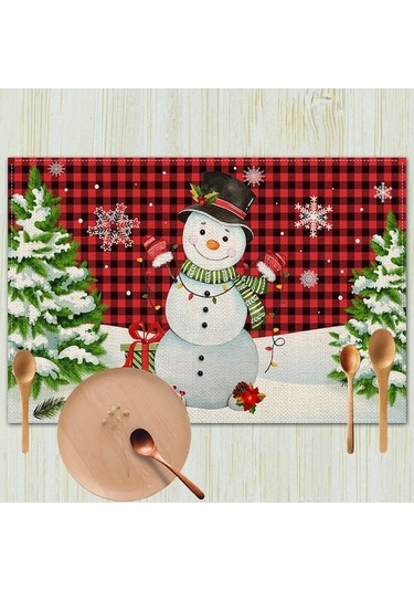 Xıxun Ülkesi Tarzı Retro Placemat Placemat Noel Mat Masa Keten Batı Avrupa Anti-kirli Amerika 24 Zh Çok Renkli Çok Renkli