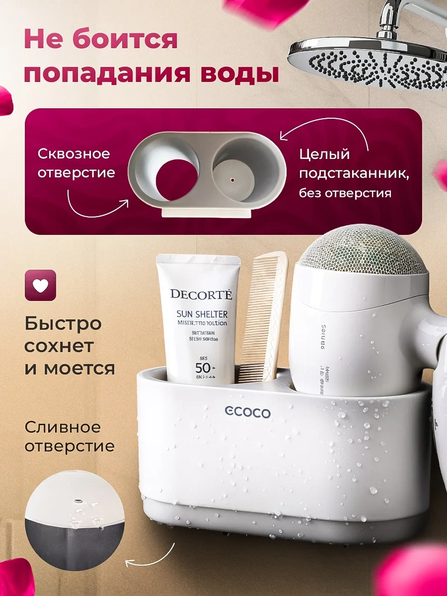 Ecoco Duvar Tipi Delme Gerektirmeyen Kuaför Makineleri Askılığı Ve Kaptı 344321785 Gri