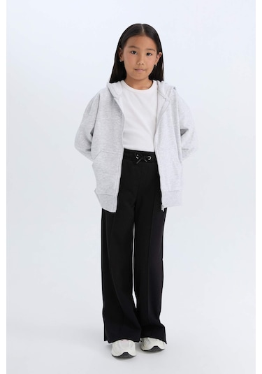 DeFacto Kız Çocuk Oversize Geniş Kalıp Kapüşonlu Basic Düz Fermuarlı Sweatshirt D8214A8NSGR379 DeFacto Kız Çocuk Oversize Geniş Kalıp Kapüşonlu Basic Düz Fermuarlı Sweatshirt D8214A8NSGR379
