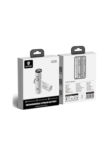 Lenyes Aa105 Type-c Şarj Portlu Şarj Edilebilir Aa Lityum-ion Pil 2800mwh 1.5v 2 Adet