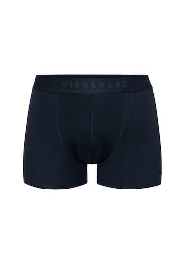 Erkek Lacivert 10'Lu Paket Düz Likralı Boxer Şort