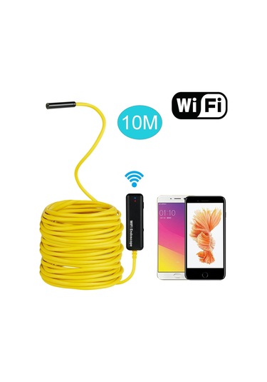 Newdaki 10 M Sarı Sert Tel 1200 Piksel 2 Mp Endoskop Wifi Yılan Kamera