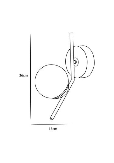 Luzarana Elit Sarı Siyah Metal Gövde Füme Camlı Tasarım  Yatay Aplik