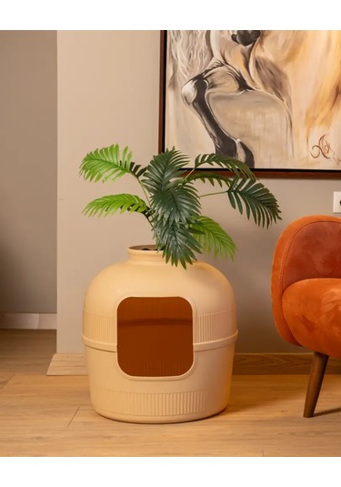 Reyo Dekorapet Dekoratif Kedi Tuvaleti Latte