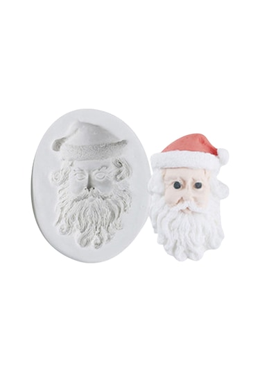 Çikolatalı Kek Puding Sabunu Yuvarlak Şekil İçin Noel Noel Baba Silikon Kalıp