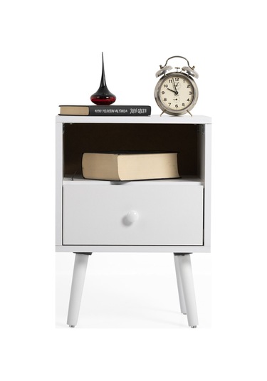 Flora Solo Komodin Beyaz