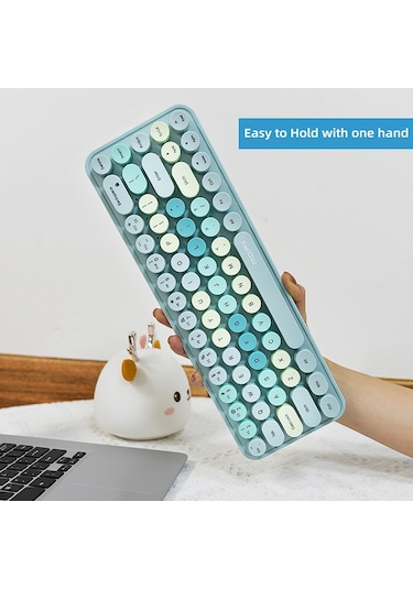 Jeemson Mofii Kablosuz Klavye-fare Seti, 3 Seviye Dpı Ayarı, Sessiz Fare, Plug & Play, Deniz Tuzü Yeşili Pil Yok Diğer