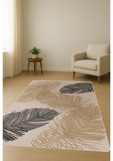 Modern Desenli Dijital Baskı Kaymaz Taban Halı H0899 Renkli