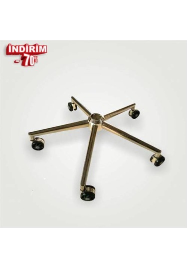 Depolife Lüks Metal Yıldız Ayak Krom Metal Alaşımlı Tekerlek Dahil Ofis Se