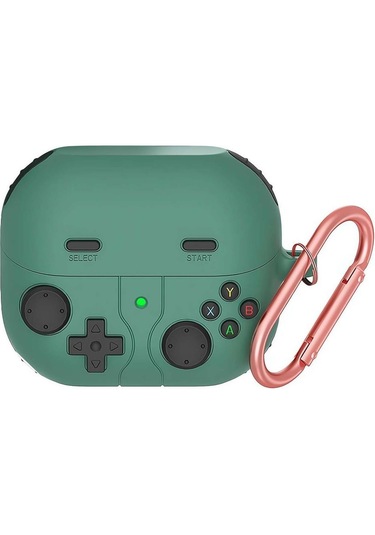 Samsung Galaxy Buds 3 / Galaxy Buds 3 Pro Uyumlu Silikon Kılıf Anahtarlıklı Kılıf Yeşil