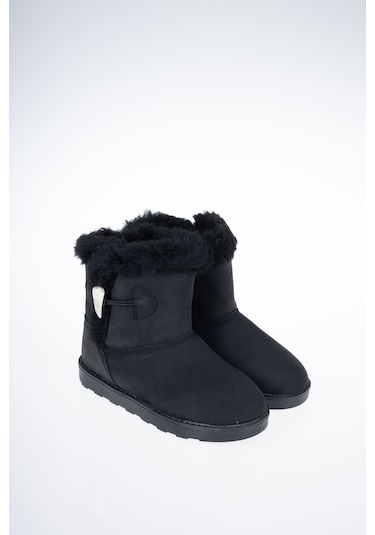 GİMER - Düğmeli Kürklü Bot - COOL060101G Siyah