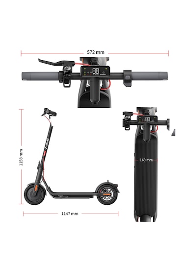 Navee V50i Pro Elektrikli Scooter 50 Km Menzil 25 Km Hız 700w Güç Siyah