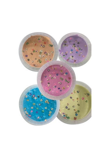 Figürlü Süslü Slime 3 Lü Ele Yapışmayan Slime Slaym Oyun Hamuru Çok Renkli