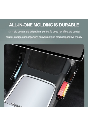 Tesla Model Y / 3 İçin Merkez Yan Saklama Kutusu Yan Düzenleyici Eyer Kutusu İç Modifikasyon Aksesuarları