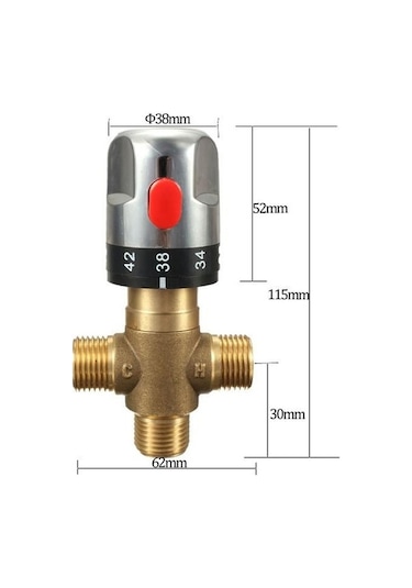 Bosphorusboutique02 Lebıhmurah Bf221 Pirinç Termostatik Lavabo Duş Vanası Sıcaklık Karıştırma Vanası Kahverengi Gümüş - Duş İçin Bide Gümüş - Kahverengi