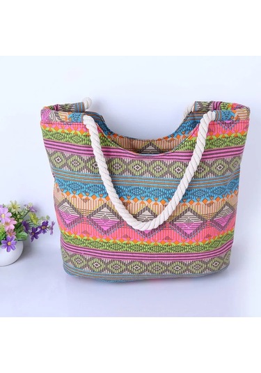 Yogodlns Moda Omuz Çantası - Yüksek Kaliteli Kanvas Plaj Çantası Yaz Kad N Bej