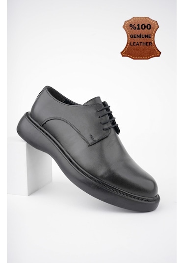 Muggo Smith Garantili Günlük Klasik Hakiki Deri Casual Rahat Ortopedik Kalın Taban Erkek Ayakkabı 001