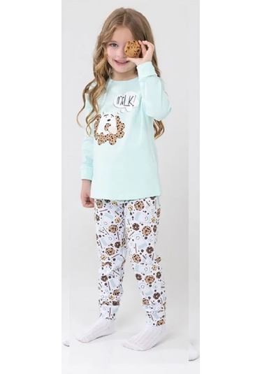 Baykar Kız Çocuklar İçin Pantolonlu Pijama 455420452 Naneli