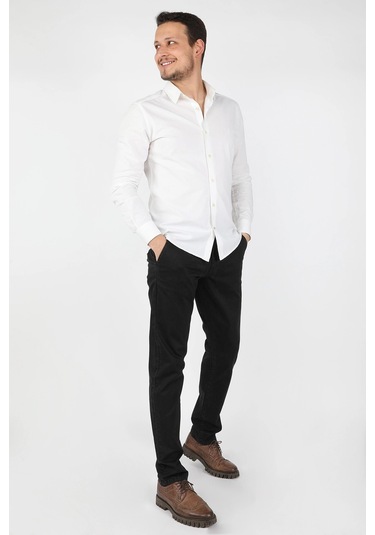 Erkek Fleto Cep Gabardin Pantolon Siyah