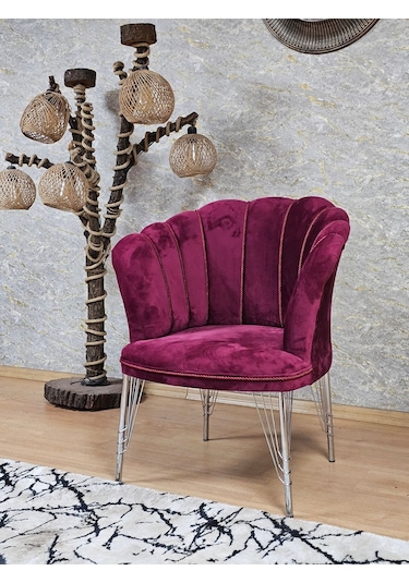 Tekli Krom Kaplama Tel Ayak Papatya Çay Seti Koltuk Tekli Berjer 001