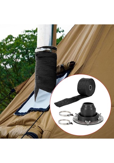 Suntek Çadır Soba Jack Baca Silikon Anti Haşlanma Koruma Siyah Siyah