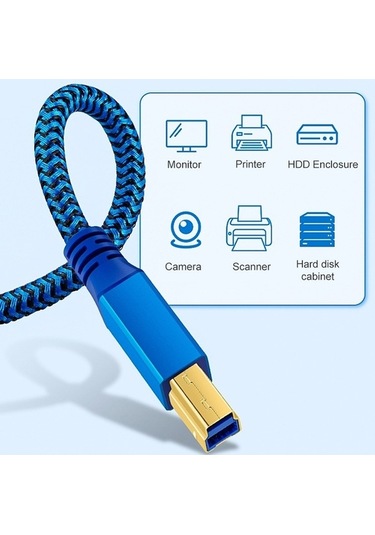 Novahub Yazıcı/sabit Disk Usb 3.0 A-erkek Konnektör Kablosu, 0.6m Mavi Yüksek Hızlı