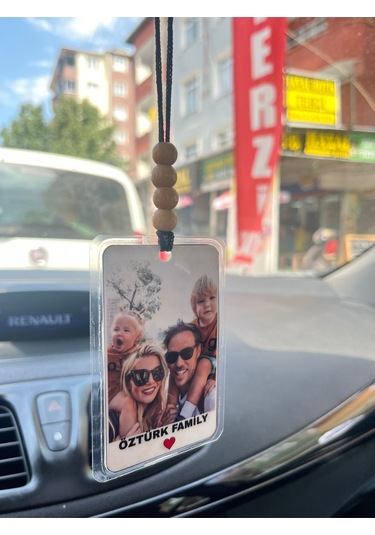 Kişiye Özel Aile Soy İsim Yazılı Fotoğraflı Araç Dikiz Aynası Süsü Pvc Hediyelik Oto Aksesuar