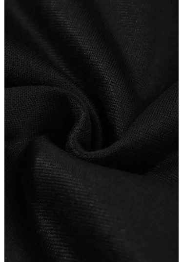 Kız - Erkek Çocuk Basic Fermuarlı Kalın 3 İplik Kışlık Okul Sweat Ak1815 Siyah