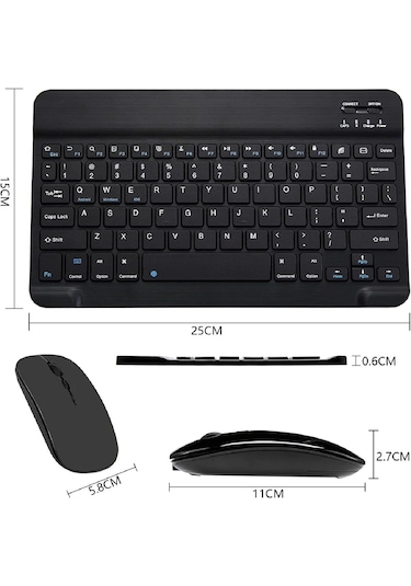 Kablosuz Bluetooth Türkçe Q Klavye Ve Mouse Seti Ios/androidtablet Telefon Uyumlu Şarjlı Lazer