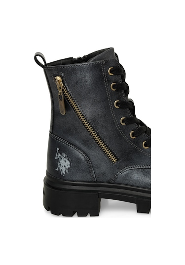 U.s. Polo Assn. Hally 4pr Siyah Kız Çocuk Biker Bot Siyah