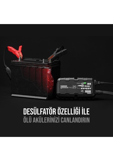 Noco Geniuspro25 6V - 12V - 24V 1000A Akıllı Akü Şarj ve Akü Bakım Desülfatörü