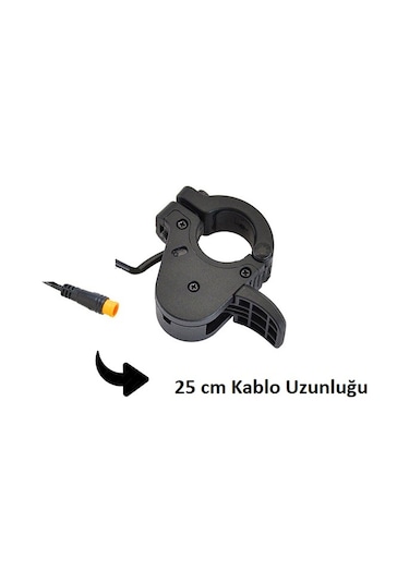 Elektrikli Bisiklet Güç Kolu - 300x, 3pin, Gaz Kolu 25cm Kablo Siyah