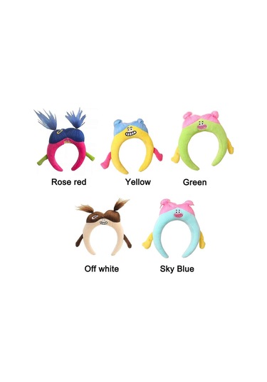 Yeni Peluş Kafa Bandı, Anime Karikatür, Sevimli, Komik Ve Çirkin Saç Bandısarı Çok Renkli