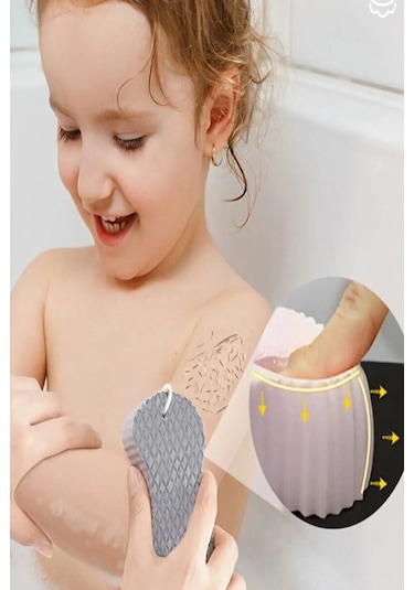 MorBebe Bebek Banyo Ölü Deri Sökücü Cil Temizleyicisi Vücut Duş Süngeri Yoğun Peeling Fırçası Masaj Sünger