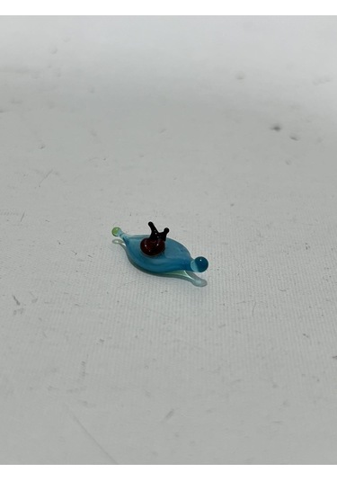 El Yapımı Mini Murano Cam Yaprak Üstü Uğur Böceği Biblo A157-08