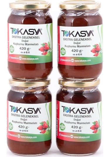 Tokasya Doğal Kuşburnu Marmelatı Kavanoz 4 x 420 G