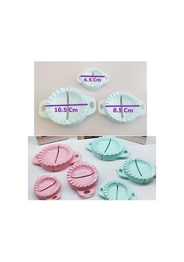 Ams Net 3lü Çiğ Börek Kurabiye Hamur İşi Ravioli Kesme Kalıbı Aparatı Sarı